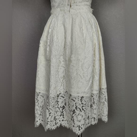 J Crew Collection Floral Lace Midi Skirt and Cropped Top Ivory Set Size 0 - Picture 12 of 16